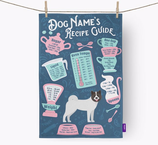 'Recipe Measurements Guide' - Personalized {breedFullName} Tea Towel